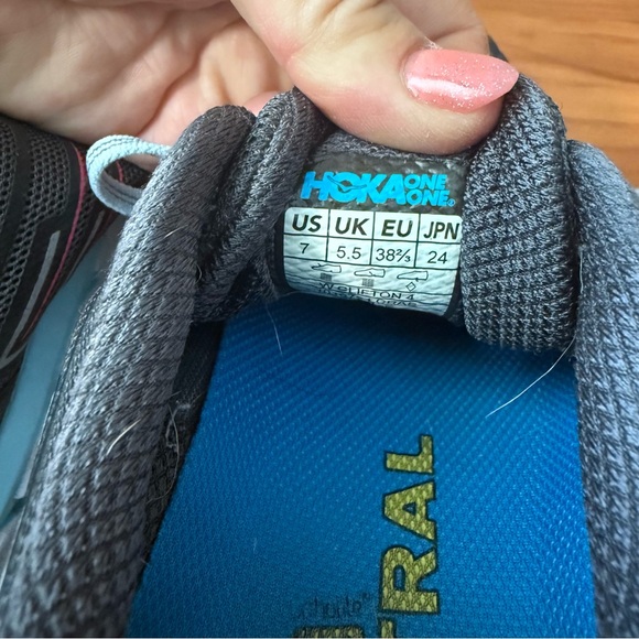 Hoka Women's Clifton 4 Pink Grey Running Cushion Comfort Athletic Shoe Lace Up 7 - Picture 9 of 10